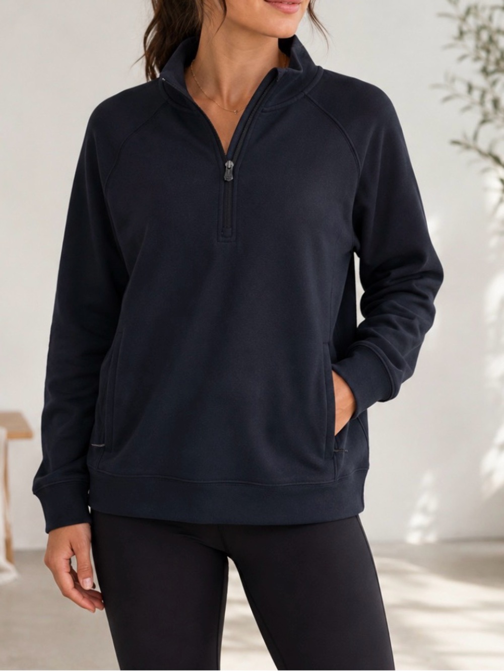 NWT Fabletics The Lightweight Go-To 1/4 Zip Sweatshirt Large